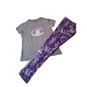 Champion Girl's 2 Piece Short Sleeve Tee & Legging Active Set Size 14/16